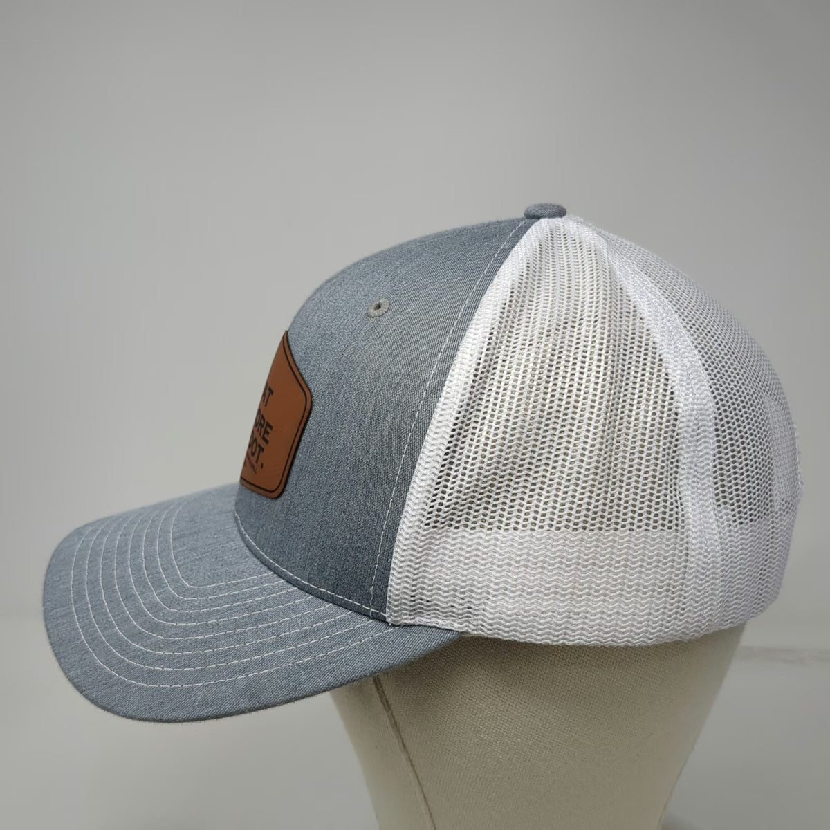 Richardson Trucker Hat Gray One Size Coots Bar Grill Edisto Beach Leather Patch