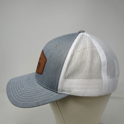 Richardson Trucker Hat Gray One Size Coots Bar Grill Edisto Beach Leather Patch