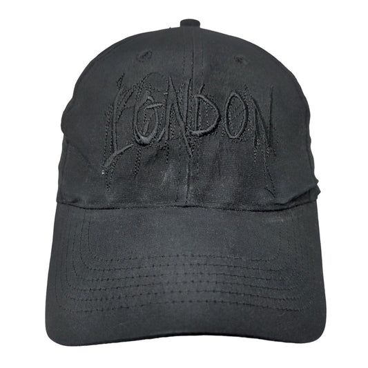 Unbranded Men's Slideback Hat Black Adjustable Embroidered London Logo