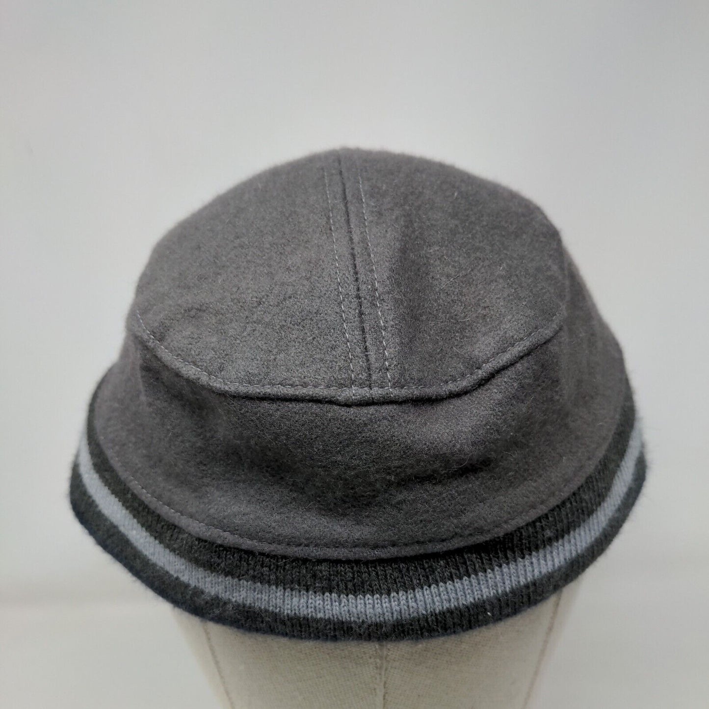 Unbranded Fitted Hat Gray One Size Striped Trim Blank Outdoor