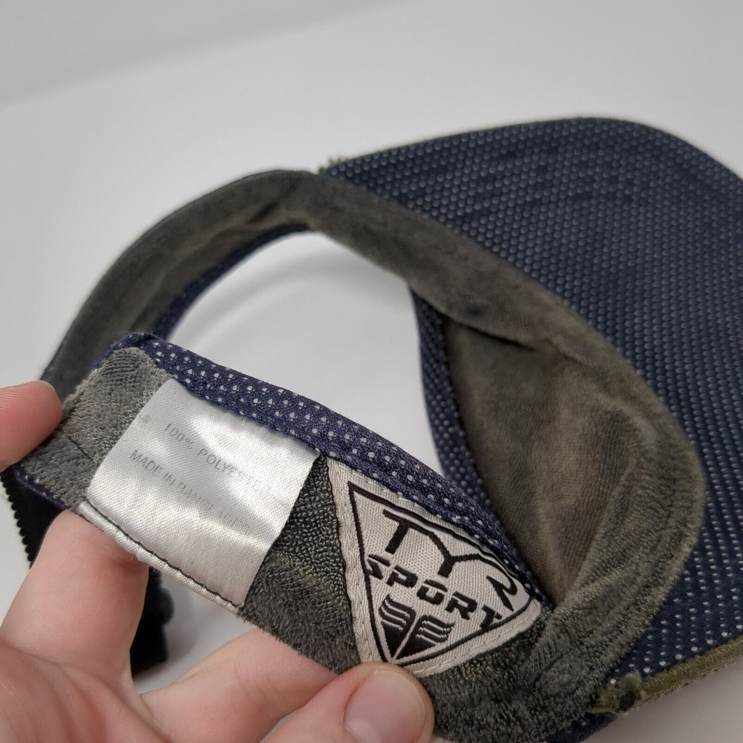 TYR Sport Slideback Sun Visor Cap Blue One Size Adjustable Embroidered Polyester