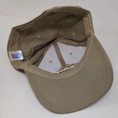 Florida Bank Strapback Hat Tan OSFA Adjustable Embroidered Vented Holes KC