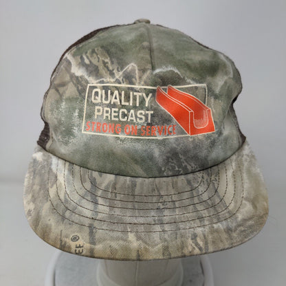 Quality Precast Strong On Service Snapback Mesh Back Trucker Hat Camo OSFA