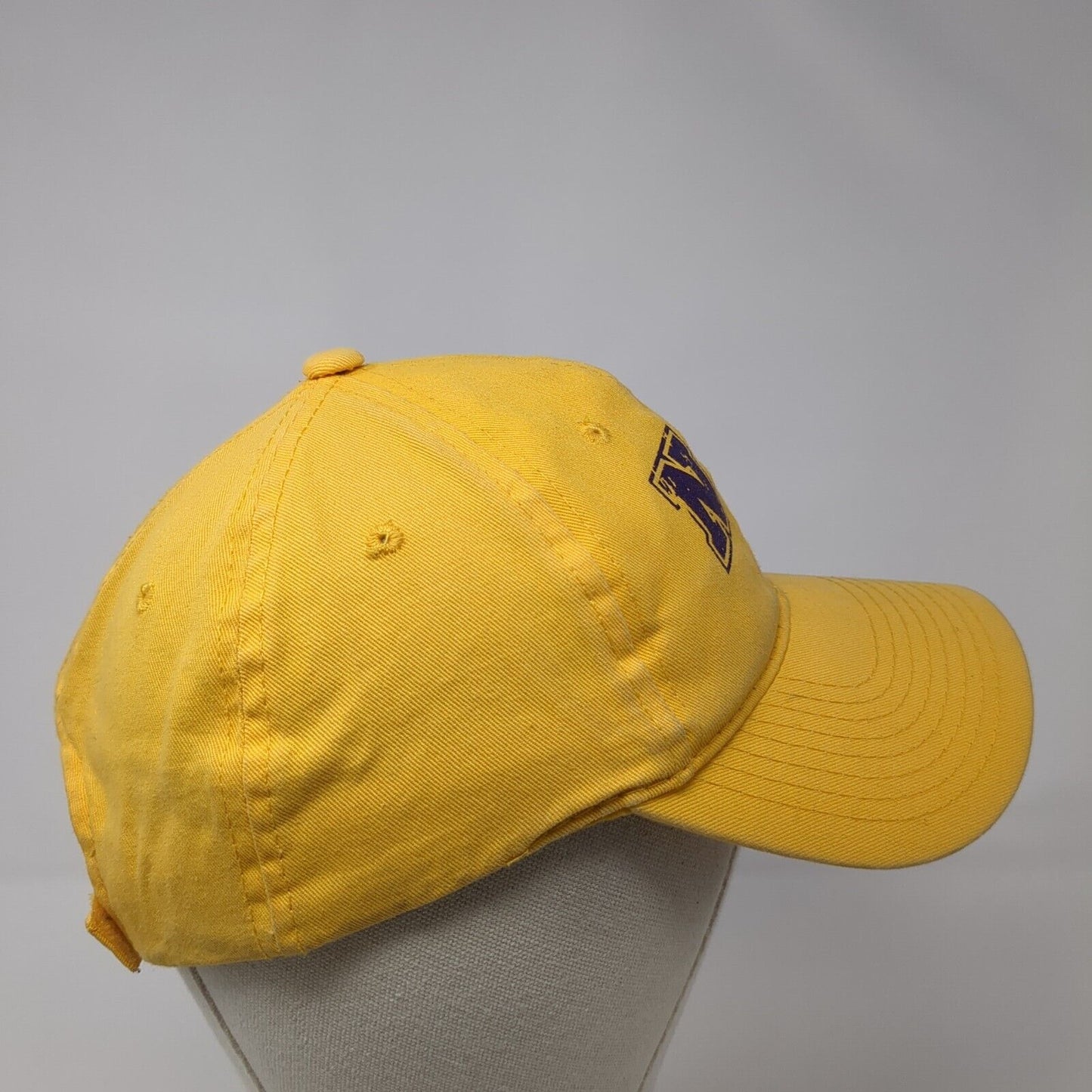 NA Strapback Hat Yellow One Size Solid Adjustable 6 Panel Outdoor Cap