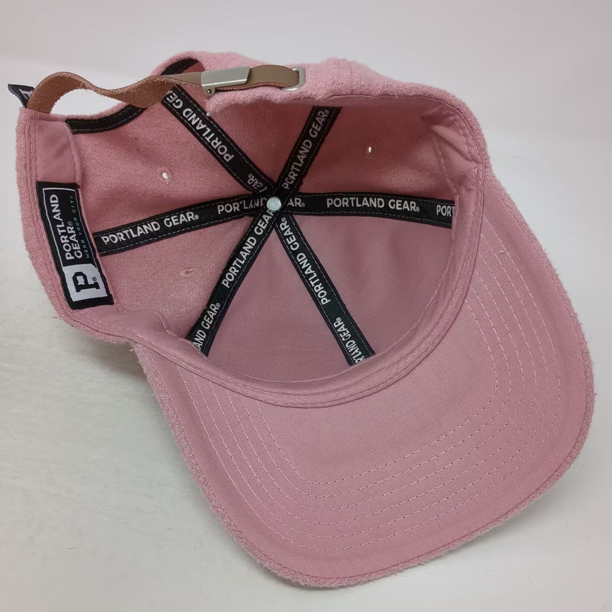 Portland Gear Baseball Cap Pink OS Embroidered P Oregon Logo Leather Strap Hat