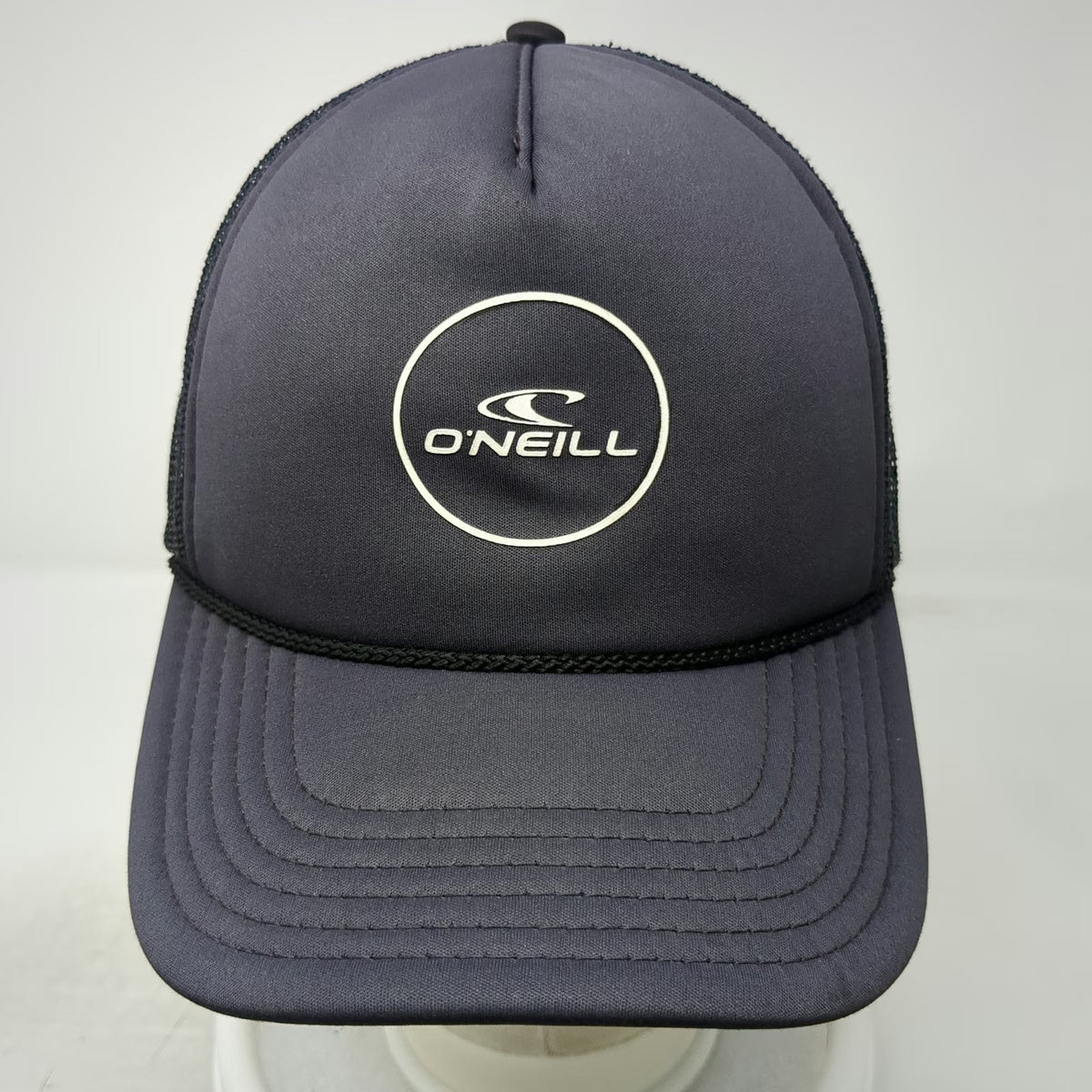 O'Neill Trucker Hat Gray One Size Snapback Mesh Rope Circle Logo Surf Sun Hat