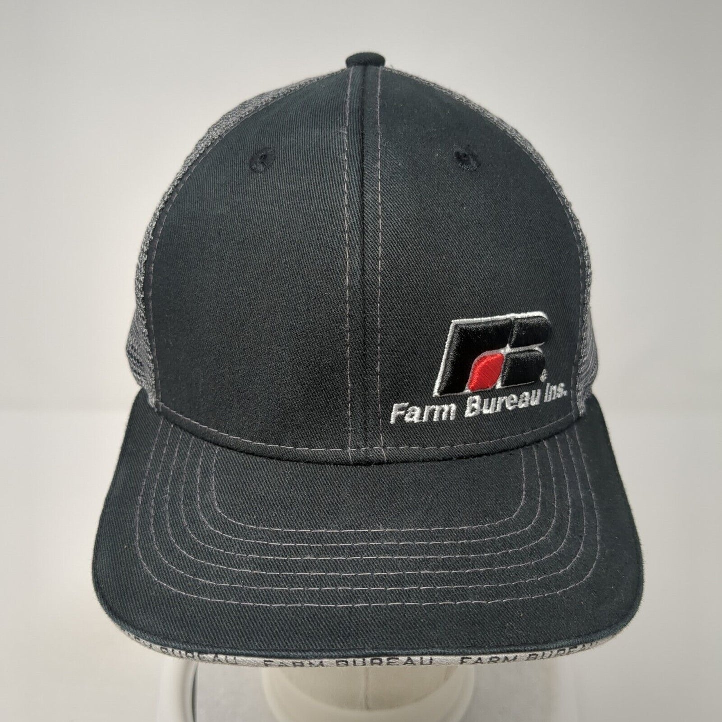 Farm Bureau Ins. Snapback Trucker Hat Black One Size Mesh Back 6 Panel