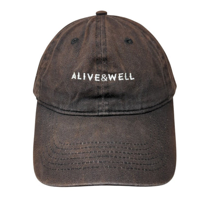 Alive&Well Slideback Hat Black One Size Adjustable Embroidered 6 Panel Cotton