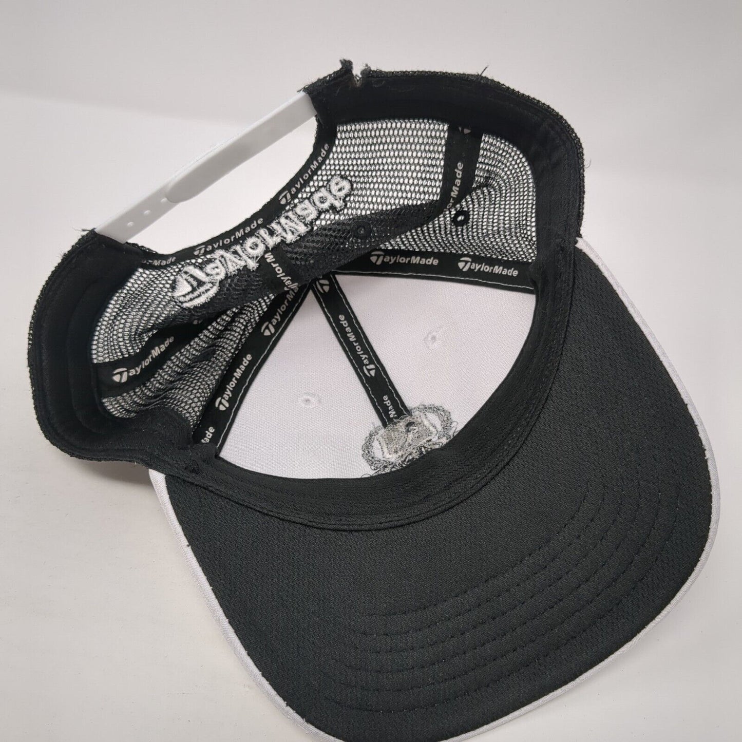 Legends Snapback Trucker Hat White OS Adjustable Embroidered Mesh TaylorMade