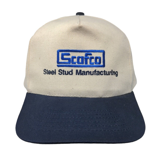 Scafco Steel Stud Manufacturing Snapback Trucker Hat Brown Tan OSFA Embroidered