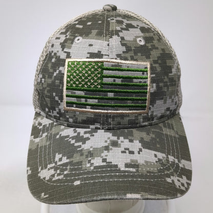 Green Camo Baseball Cap One Size Mesh Back American Flag Strapback Tactical Hat