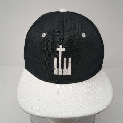 Piano Cross Snapback Hat Black One Size Adjustable Colorblock 6 Panel