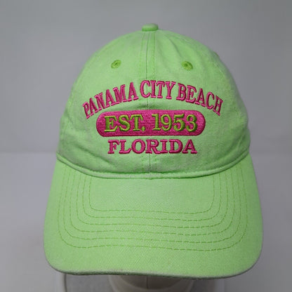 Panama City Beach Florida Strapback Hat Green One Size Adjustable