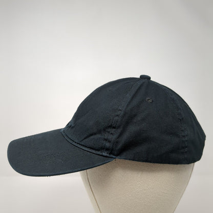 Unbranded Strapback Hat Black One Size Solid Adjustable Blank 6 Panel
