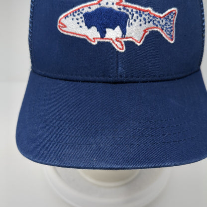 JD High Country Outfitters Jackson WY Snapback Trucker Hat Blue OS Mesh Back