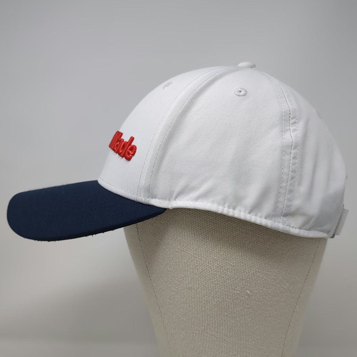 TaylorMade Baseball Cap White Blue One Size Adjustable Logo Golf Hat Polyester