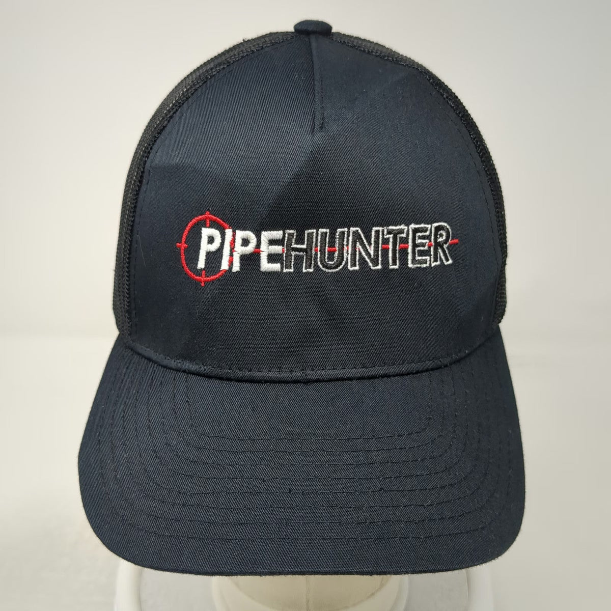Pit Bull Pipehunter Black Trucker Hat One Size Snapback Mesh Back Embroidered