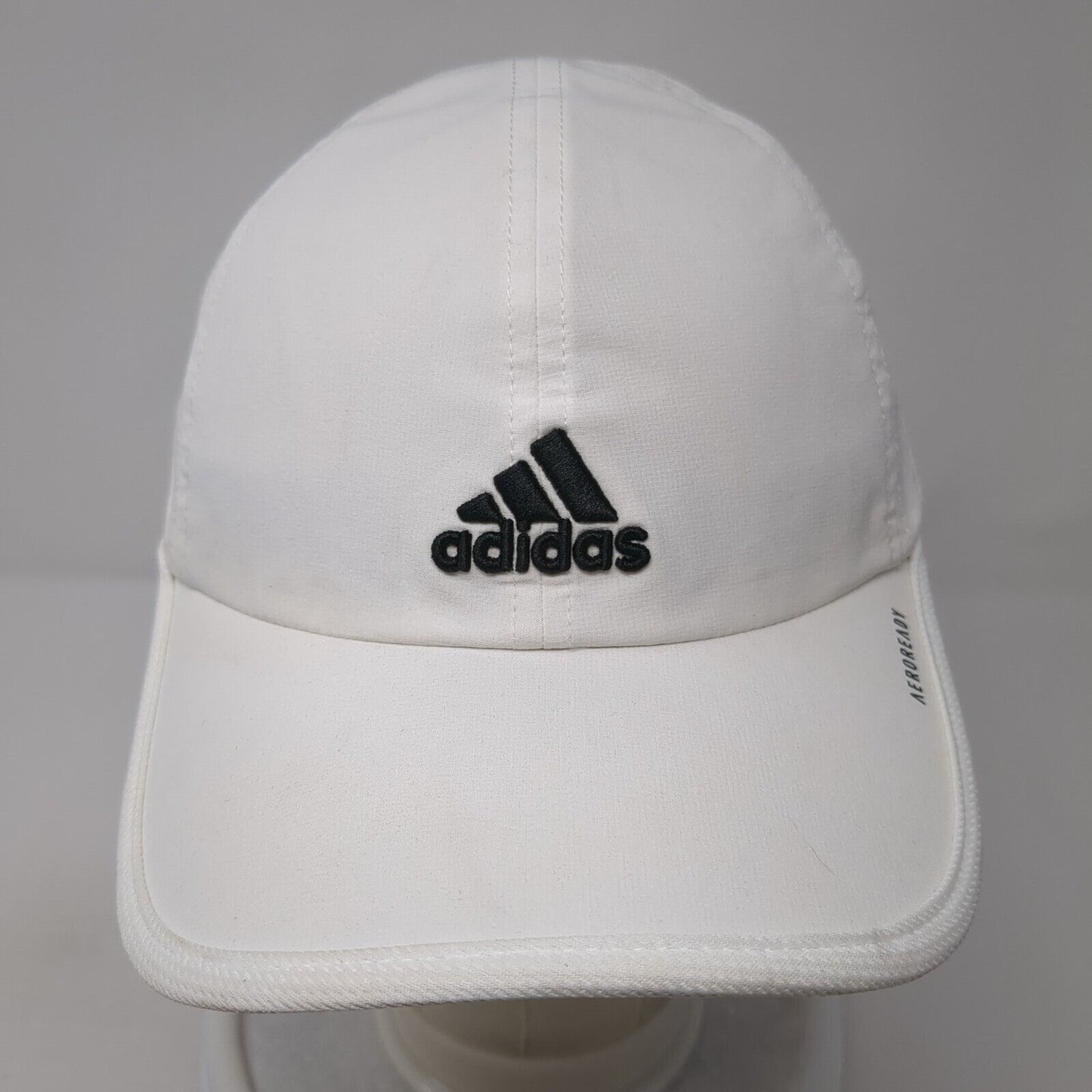 Adidas 3 Stripes Aeroready Strapback Hat White One Size Embroidered
