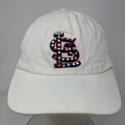 Twins Enterprise Women Slideback Hat White OSFA Saint Louis Cardinals Rhinestone