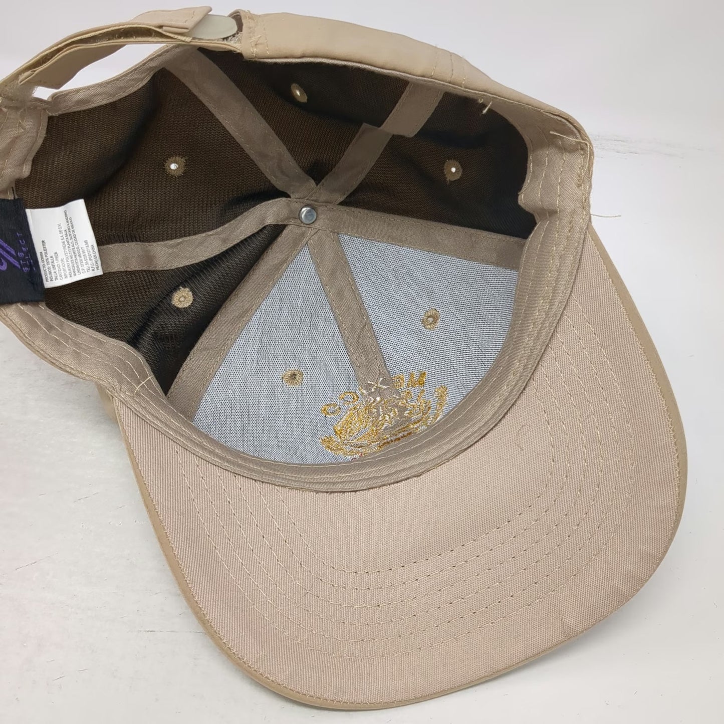 STB Select Baseball Cap Beige One Size Mexico Eagle Flag Strapback Polyester Hat