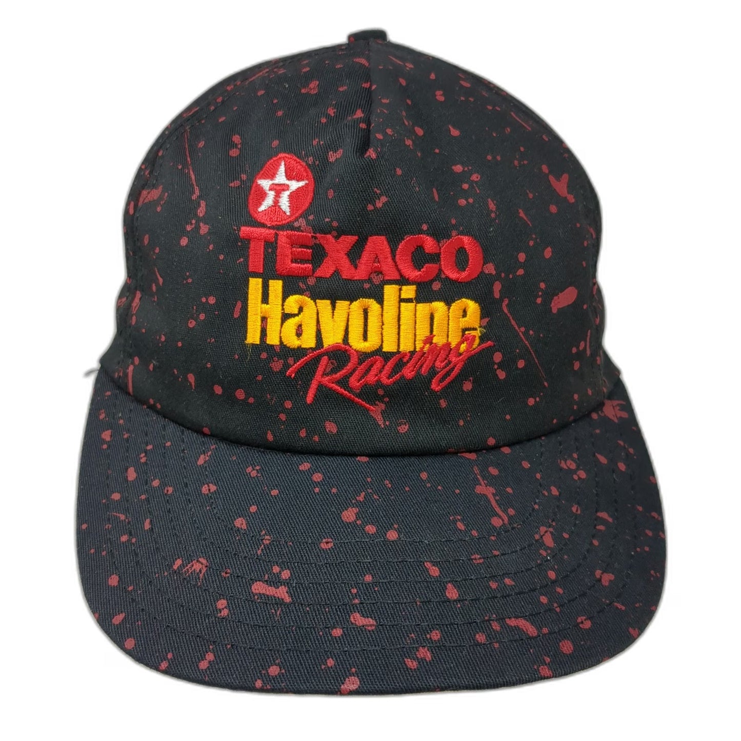 Sports Image 5 Panel Black Hat OS Snapback Texaco Havoline Racing USA Vintage
