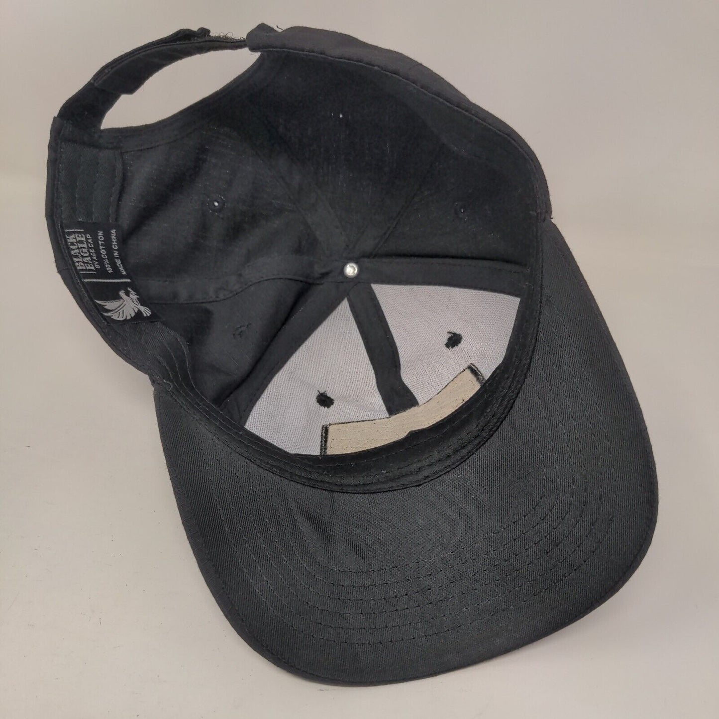 American Flag Patch Strapback Hat Black One Size Black Eagle By Ace Cap
