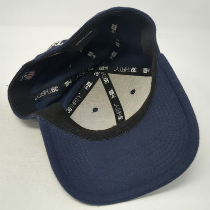 New Era NFL Shield Logo Blue L 39THIRTY Stretch Fit Embroidered Curved Brim Hat