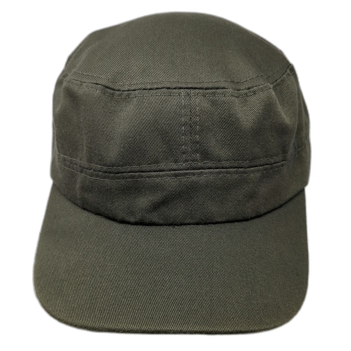 Army Cap Green One Size Hat Flat Crown Adjustable Strap Polyester Solid Color