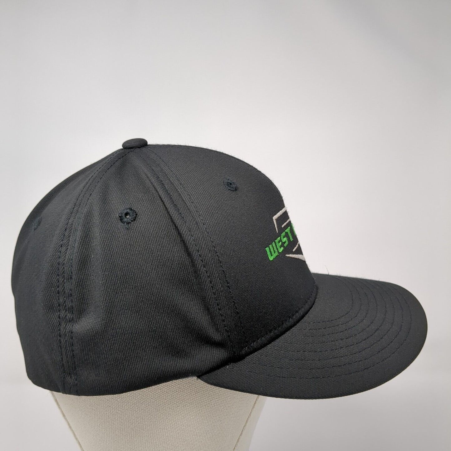 West Valley Fitted Hat Black L-XL Solid Embroidered 6 Panel Champro