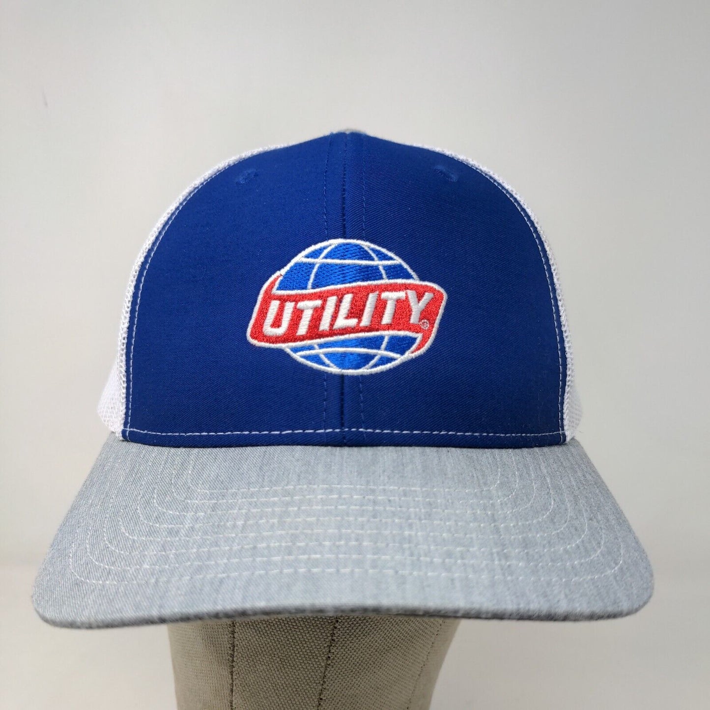 Richardson Men's Snapback Mesh Back Hat Blue Gray Embroidered Utility Logo