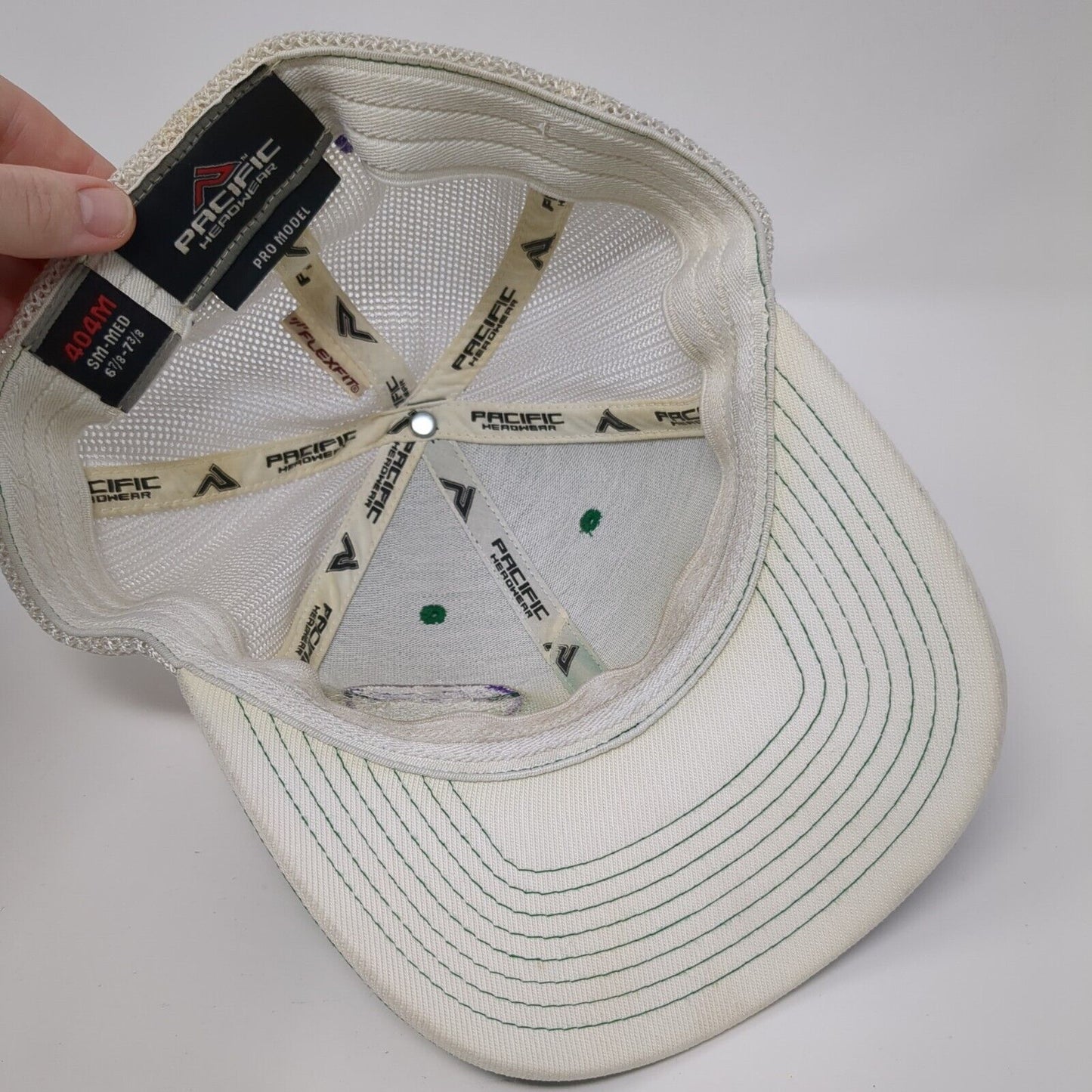 Foothills Fitted Mesh Back Trucker Hat Green 6 7/8-7 3/8 Embroidered