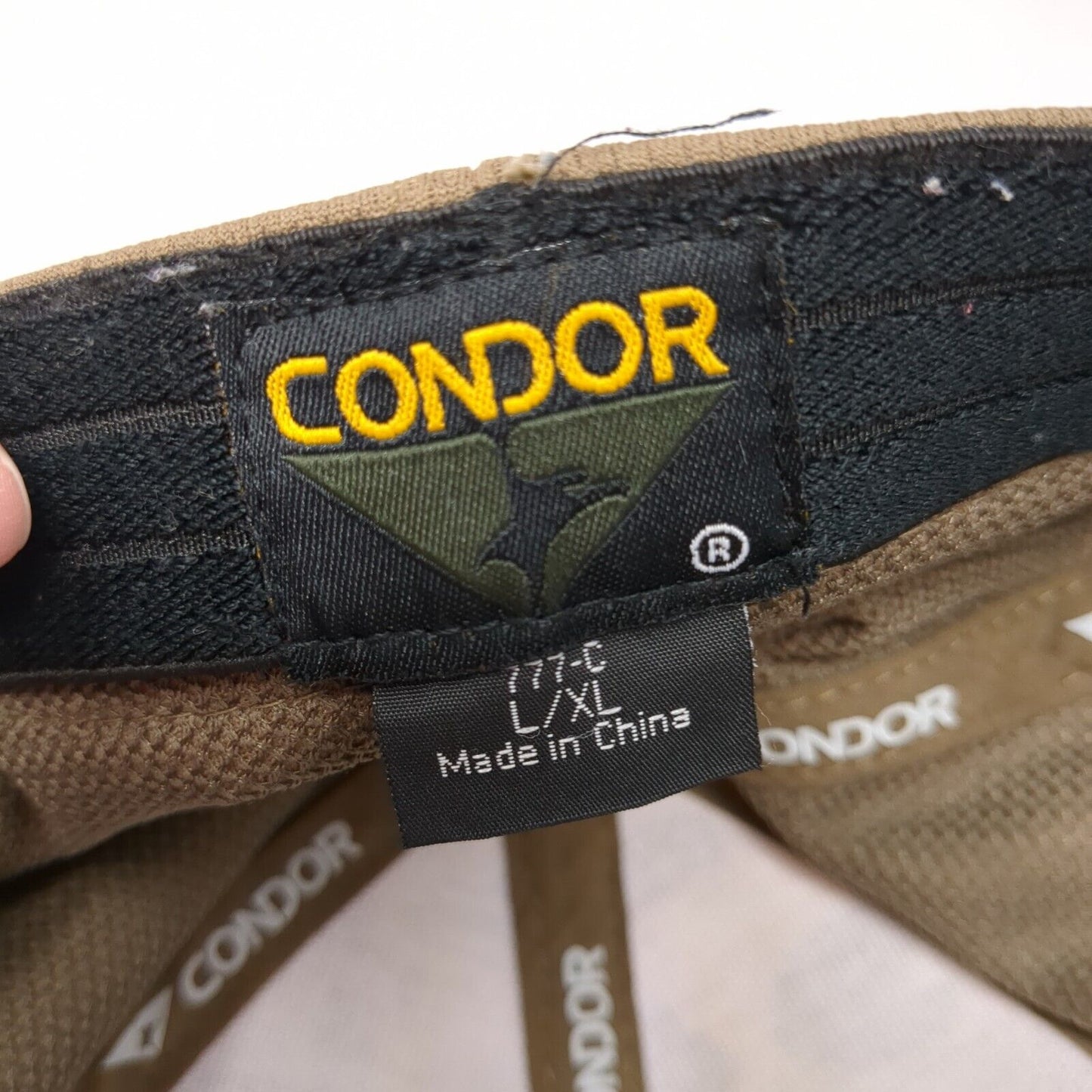 Condor Fitted Hat Camouflage L/XL Area Vented Holes 6 Panel Patch Logo