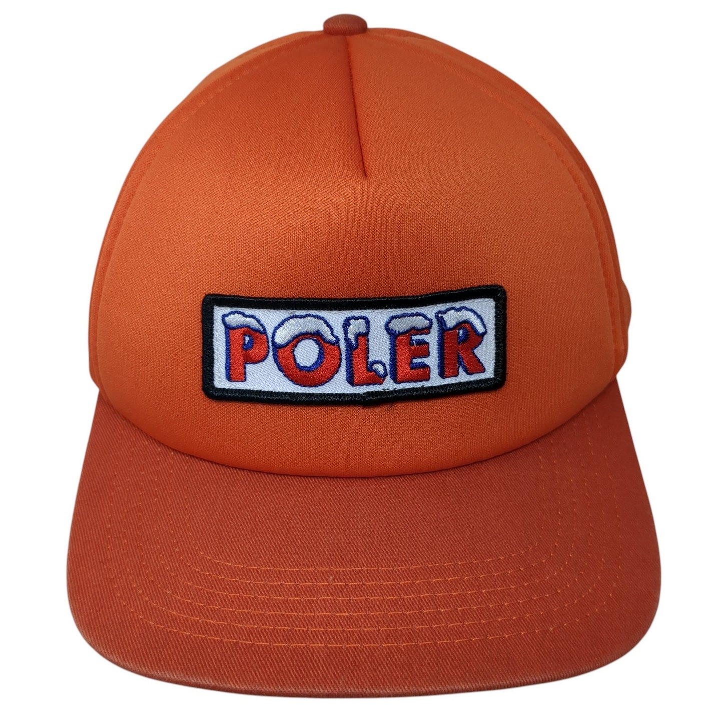 Poler Patch Snapback Hat Orange One Size Camp Vibes Adjustable Outdoor