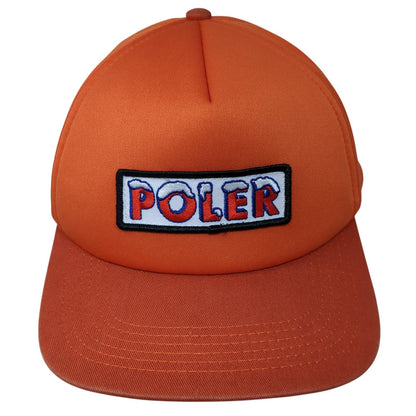 Poler Patch Snapback Hat Orange One Size Camp Vibes Adjustable Outdoor