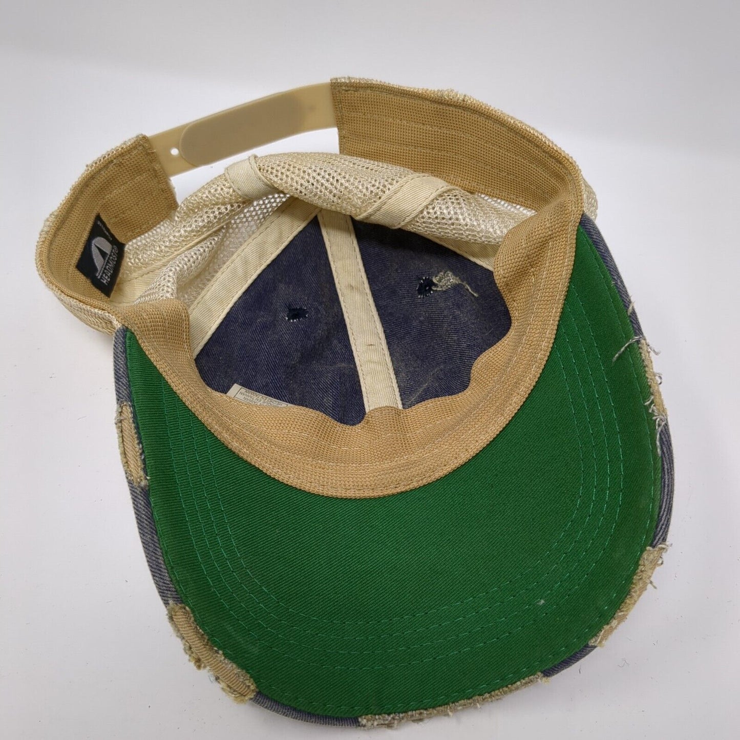 Weekend Hooker Snapback Trucker Hat Blue OS Adjustable Distressed Mesh Back