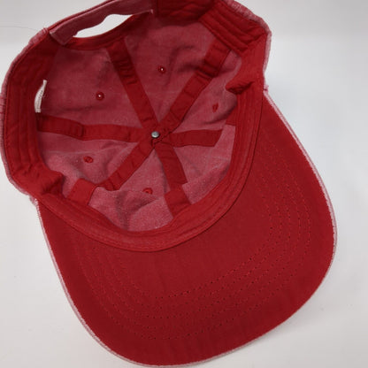Unbranded Strapback Hat Red One Size Solid Adjustable Blank Vent Holes