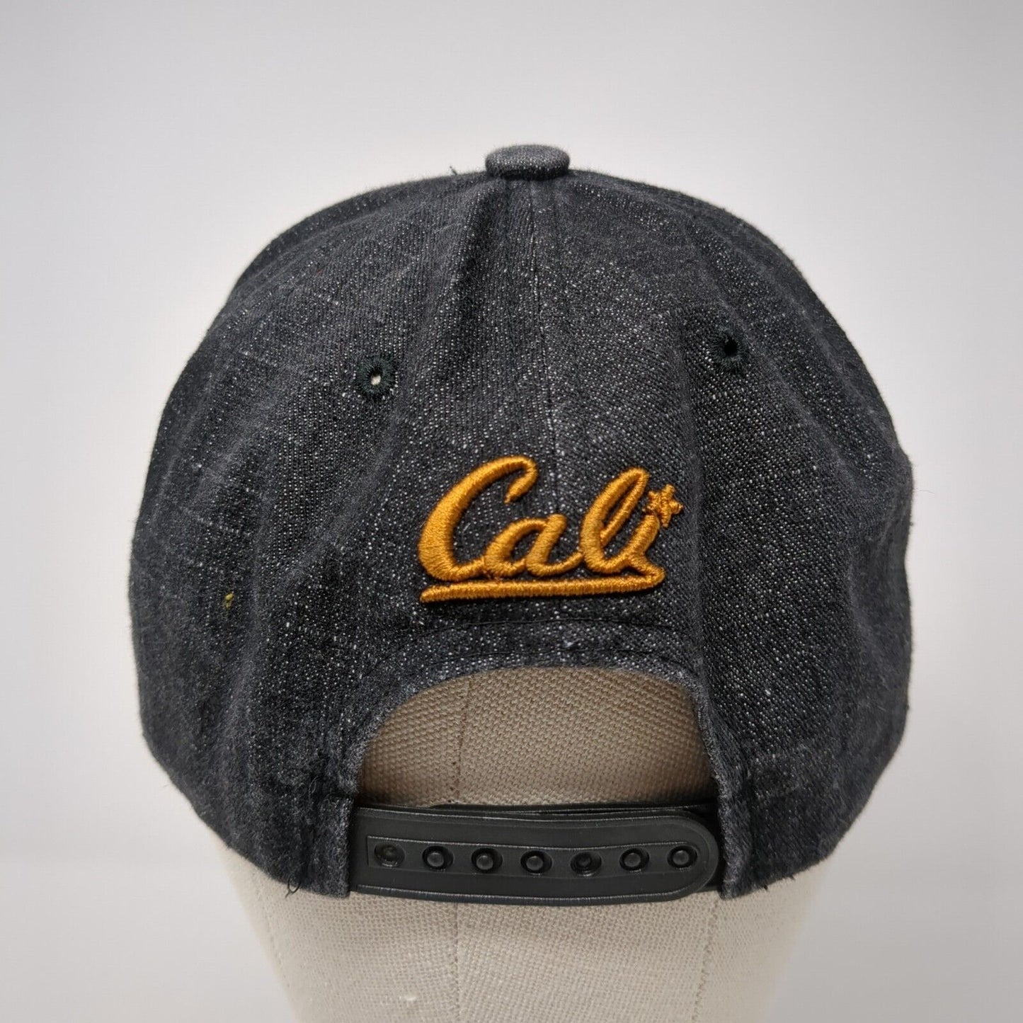 California Republic Bear Snapback Hat Gray One Size Embroidered Denim