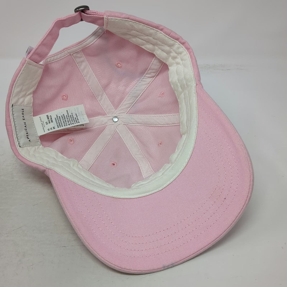 American Eagle AE Logo Pink OSFM Baseball Cap Adjustable Cotton Strapback Hat