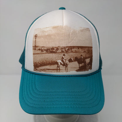 Otto Snapback Trucker Hat Greenish-Blue OSFM Adjustable Mesh Back Rope Polyester