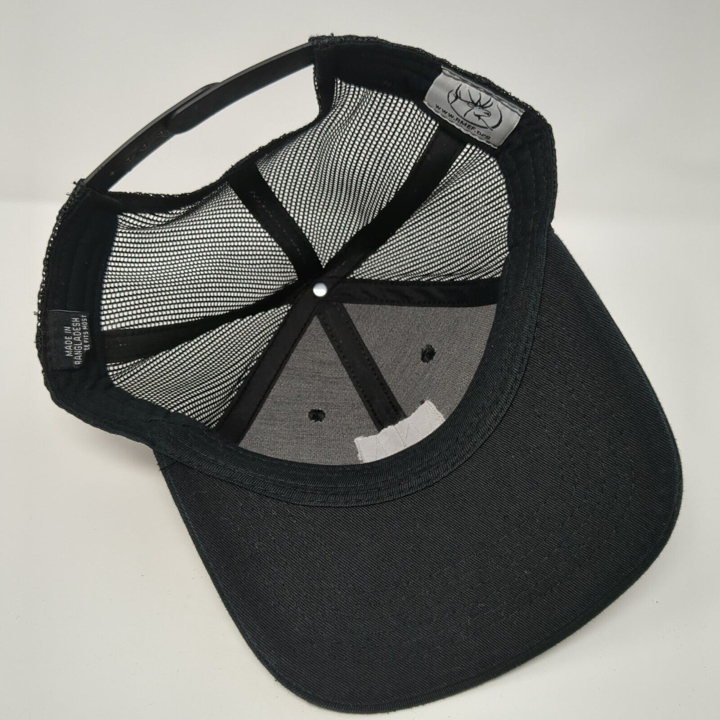 RMEF Team Elk Patch Snapback Trucker Hat Black One Size Mesh Back