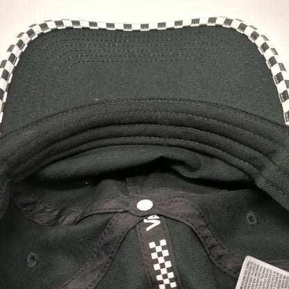 Vans 5 Panel Black One Size Hat Checkered Off The Wall Graphic Slideback