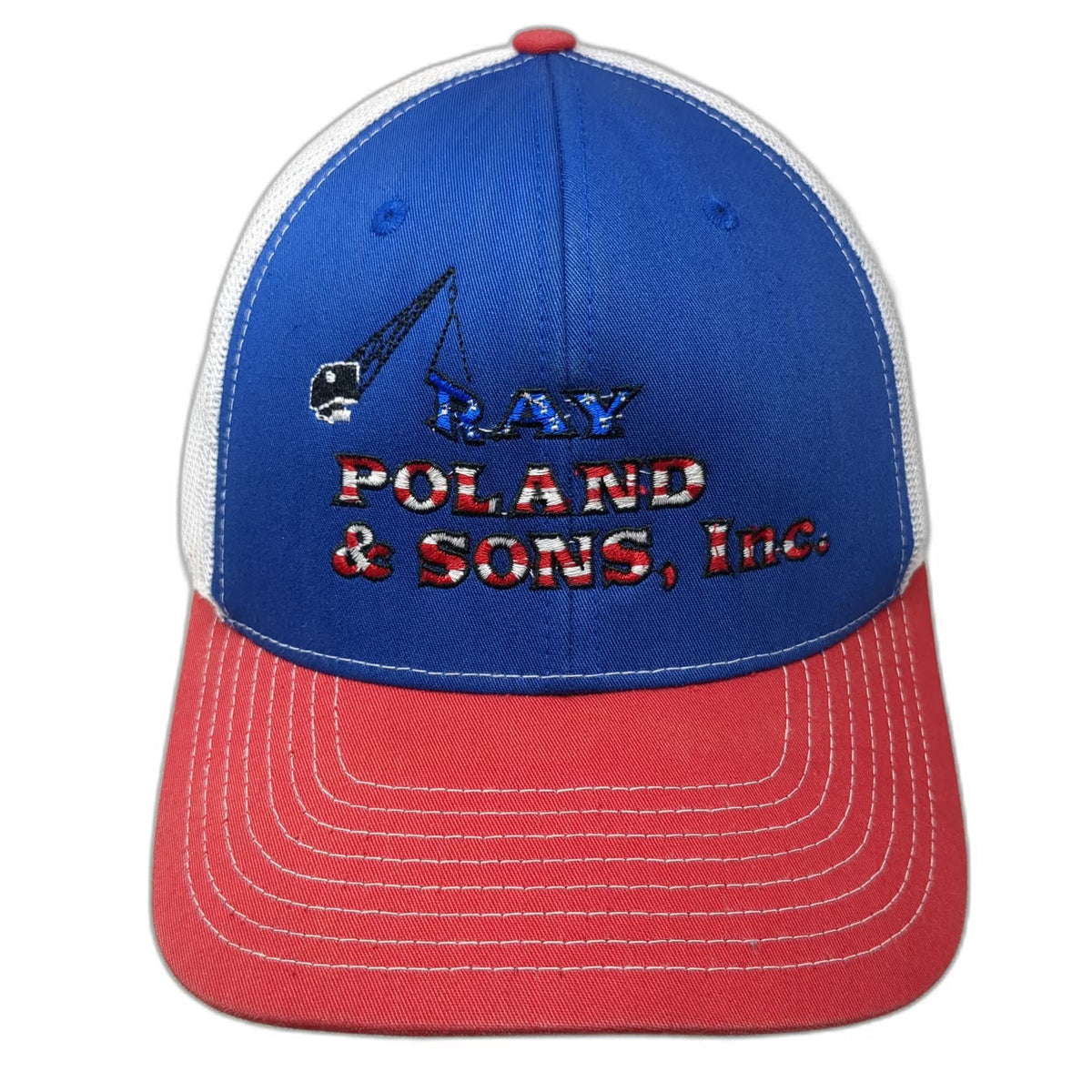 Richardson Trucker Hat Blue One Size Ray Poland Sons Construction Snapback