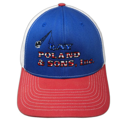 Richardson Trucker Hat Blue One Size Ray Poland Sons Construction Snapback