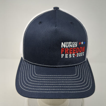 Devin Nunes Freedom Fest 2021 Snapback Trucker Hat Blue One Size Outdoor