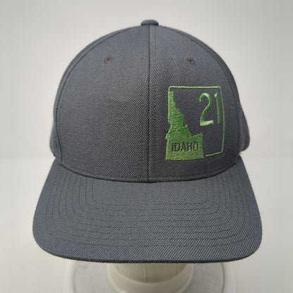 Idaho 21 Snapback Hat Gray One Size Adjustable Embroidered Yupoong