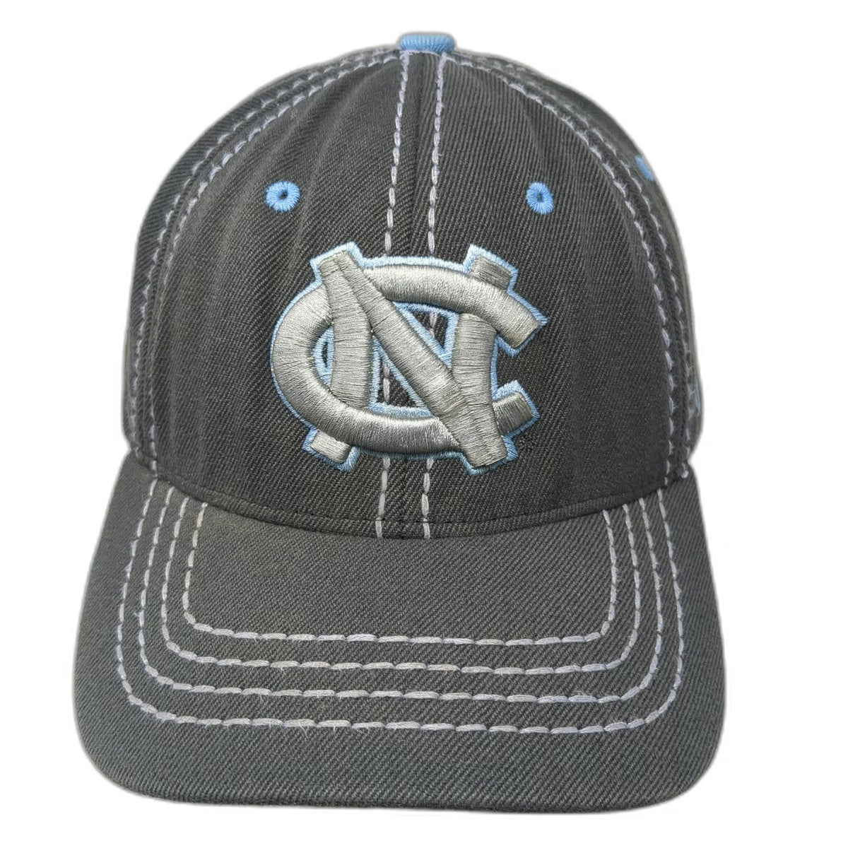 Zephyr Baseball Cap Gray L UNC Tar Heels Stretch Fit Contrast Stitching Hat