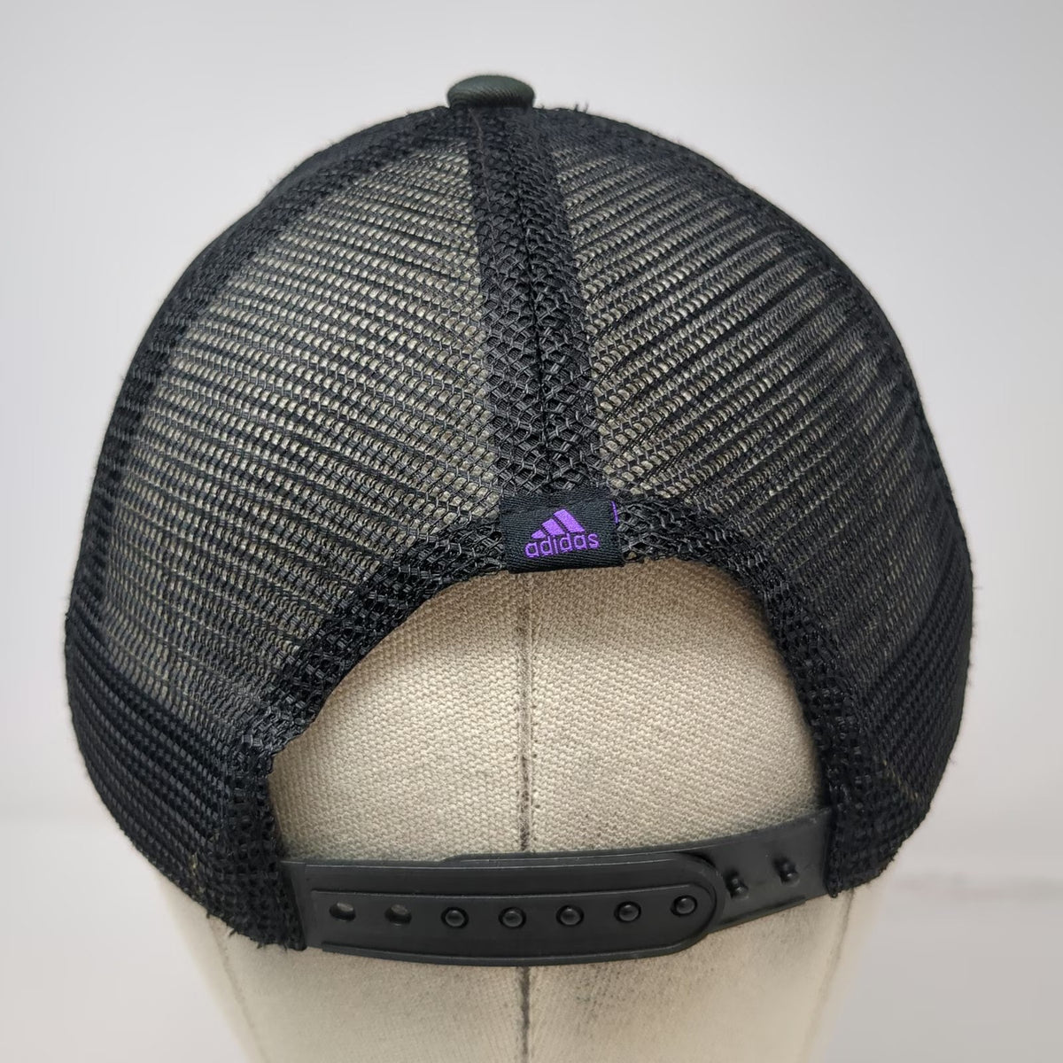 Adidas Trucker Hat Black One Size Mesh Back Snapback Climalite Gradient Patch