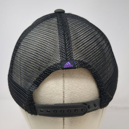 Adidas Trucker Hat Black One Size Mesh Back Snapback Climalite Gradient Patch