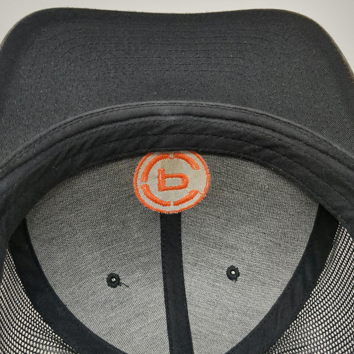Yupoong Trucker Hat Black One Size Snapback Camo Orange Logo P Mesh Back Hat