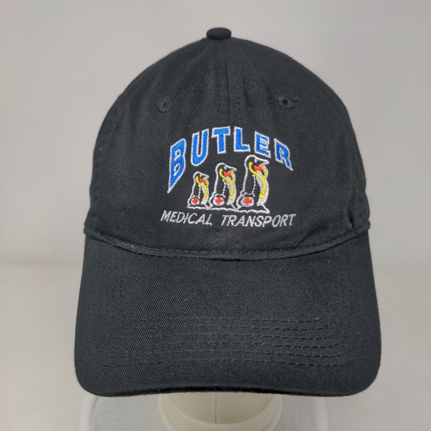 Butler Medical Transport Penguin Slideback Hat Black One Size Embroidered